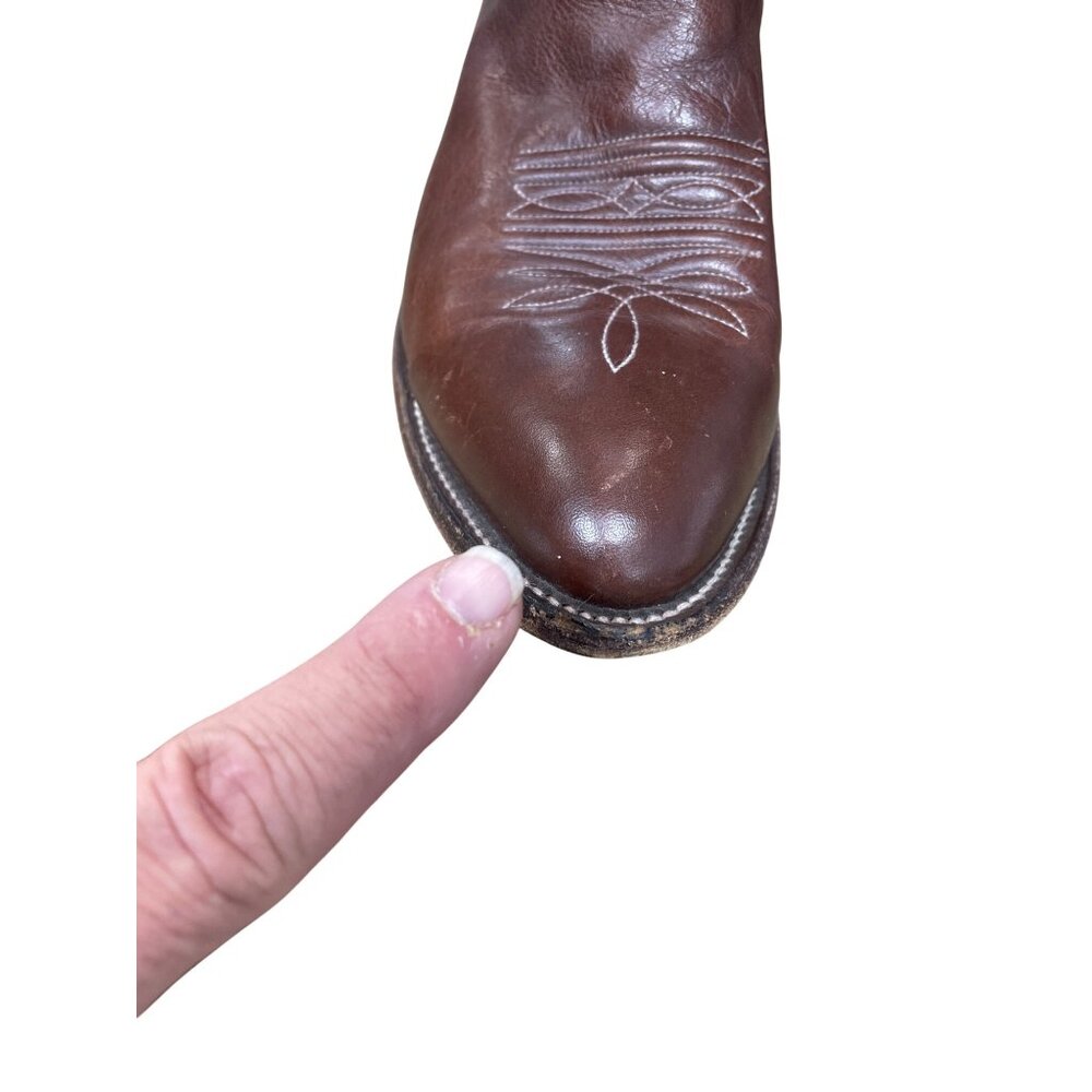 Nocona Mens Brown leather mid calf western boots sz 9D SKU 9628 - Picture 11 of 16
